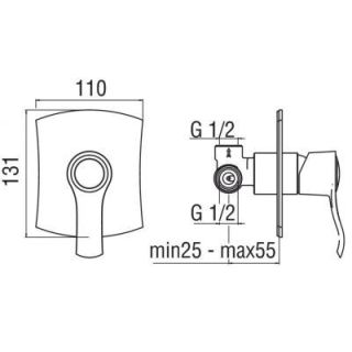 Смеситель Nobili Sofi SI98108CR для душа встраиваемый